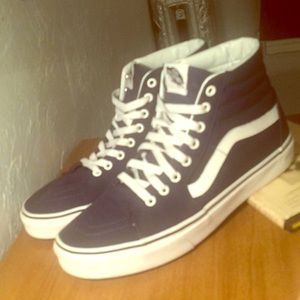 Vans skate-hi navy blue and true white